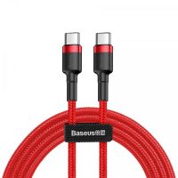 baseus cafule cable usb tipo-c a tipo-c carga rapida 30 power delivery 20 60w 2m rojo