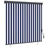 estor enrollable de exterior azul y blanco 160x250 cm vidaxl