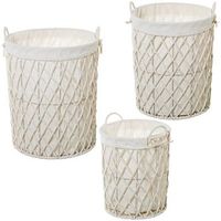 set 3 cestos blanco