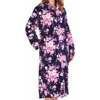 floral cosy zip opening coral fleece housecoat