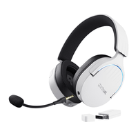 headset bluetooth trust gaming fayzo gxt 491 blanco 25304 bt y usb 24ghz microfono desmontable y flexible carga usb-c controles en la oreja rgb