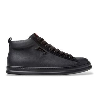 Camper para hombre. K300550-004 Zapatillas botín de piel Peu Touring negro (44), Plano, Cordones, Casual