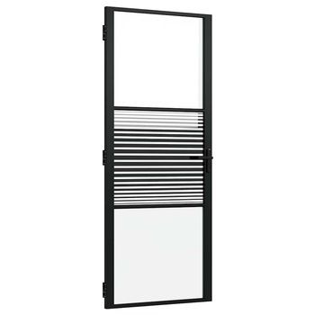 Puerta De Vidrio Rayado Negro 83 X 3,5 X 201,5 Cm Aluminio Vidaxl