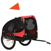 pawhut remolque para perros plegable para bicicleta resistente al agua tela de oxford metal 140 x 71 x 83 cm rojo