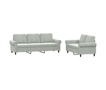 Vidaxl juego de sofás con cojines 2 piezas terciopelo gris claro