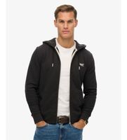 superdry para hombre m2014128e sudadera con capucha y cremallera essential logo negro xl casual algodon