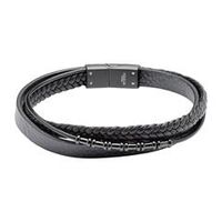 pulsera de tres vueltas de policuero negra grabable