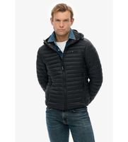 superdry para hombre m5012286a chaqueta hooded fuji lite negro l casual nylon