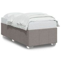 cama individual  cama de adulto  estructura de cama sin colchon tela gris taupe 90x190 cm