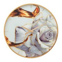 reloj de pared redondo en fibra de madera multicolor o cm 60x5