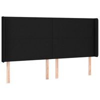 cabecero cama mueble de dormitorio con led de tela 163 x 16 x 118128 cm negro m020001167