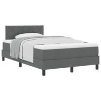 cama tipo box spring con cabecera gris oscuro 120 x 200 cm tela vidaxl