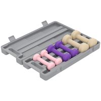 homcom juego de 6 mancuernas hexagonales de 15kg 1kg y 05kg con revestimiento de pu con maletin 43x18x75 cm multicolor