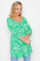 yours blusa blanca de hojas verdes  mujer curvy y tallas grandes yours
