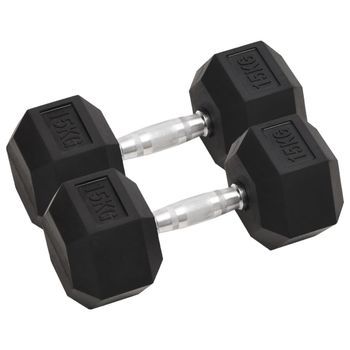 Mancuernas 2 Unidades Total Hierro Fundido 15 Kg Vidaxl