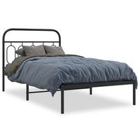 estructura cama sin colchon con cabecero metal negro 100x190 cm vidaxl