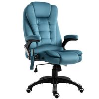 vinsetto silla de oficina con masaje de 6 puntos con funcion basculante con calefaccion altura ajustable 68x72x110-120 cm azul   aosom espana