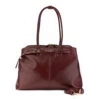 shopper efecto piel brillante con bolsillo delantero y trasero bordeaux taglia unica