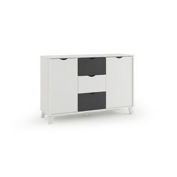 Aparador 2 Puertas Y 3 Cajones Dn, Blanco 120x82 Cm