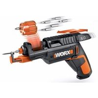 atornillador a bateria worx 4v con soporte tornillos
