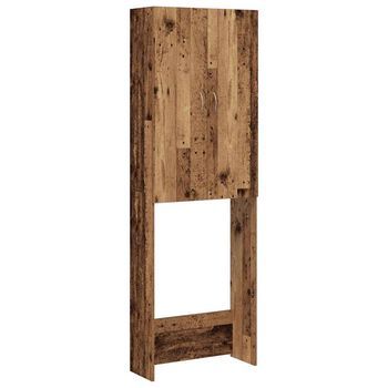 Armario De Lavadora Madera Envejecida 64x25,5x190 Cm Vidaxl