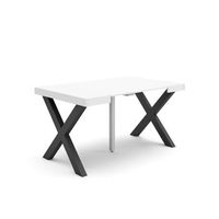 mesa consola extensible mesa comedor plegable 140 para 6 comensales patas madera maciza estilo moderno blanco