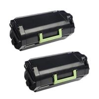 compatible twin pack lexmark 620xa black extra high capacity toner cartridges 2 pack