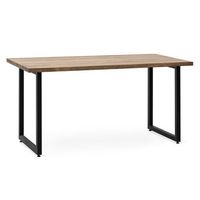 mesa oficina icub strong eco 200x80x75cm negra en madera maciza de pino acabado vintage estilo industrial box furniture