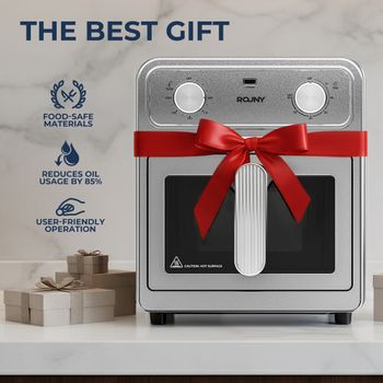 Olla de aire caliente saludable sin aceite con cesta de acero inoxidable 304, calentamiento de circulación rápida de 1700W, gran capacidad familiar de 6.5L