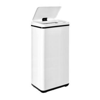Cubos de basura de acero inoxidable blanco 60l