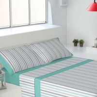 juego sabanas franela invierno algodon spike 150 cm con dos almohadones rufino diaz aqua