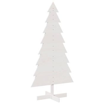 Árbol De Navidad De Adorno Madera Maciza Pino Blanco 150 Cm Vidaxl