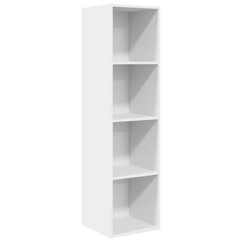 Mueble Tv De Pared | Mueble De Salón | Armario Tv Con Madera Contrachapada Blanco 37x37x142,5 Cm