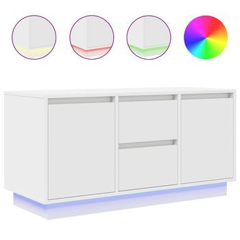 Mueble De Tv Con Luces Led Blanco 100x41x50 Cm Vidaxl