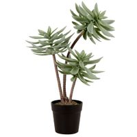 planta artificial y maceta negra