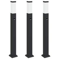 balizas luminosas con sensor 3 unidades 80 cm color negro ip44 vidaxl