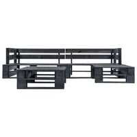 4 piezas set de muebles de pales para jardin  sofa de exterior madera negro