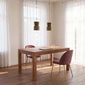 Mesa de comedor de sheesham macizo de 130 cm