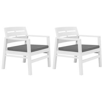 Conjunto De Muebles De Jardín 3 Uds | Mesa Y Sillas Plástico Blanco