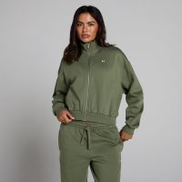 chaqueta bomber con cremallera basics para mujer de mp - oliva lavado - xs