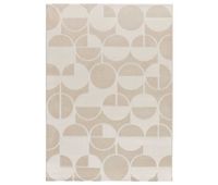 alfombra geometrica con relieve blanco flora 80x150 cm - atticgo
