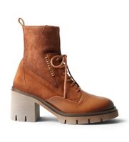 hispanitas para mujer hi254281 botines de piel zurich rock marron 42 5 a 8cm cordones cremallera casual