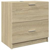 armario de lavabo madera de ingenieria roble sonoma 59x37x59 cm vidaxl