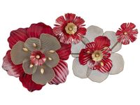 decoracion de pared flor metal 45 cm rojo