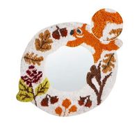 espejo decorativo de pared ovalado de algodon 40 x 51 cm con motivo animal multicolor accesorios decorativos blanco boriti