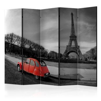 Biombo - Eiffel Tower And Red Car Ii [room Dividers]