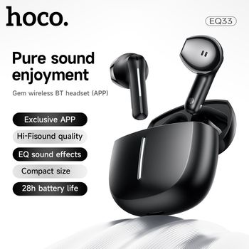 HOCO EQ33 Auriculares inalámbricos con Bluetooth Control por aplicación Auriculares estéreo manos libres con micrófono para teléfono móvil Auriculares semi-in