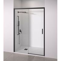 mampara de ducha frontal negra 150-155 cm acceso derecha bellobath