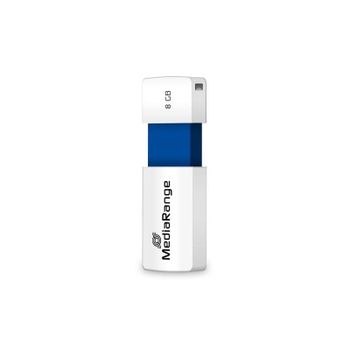 Unidad flash USB MediaRange MR971 8 GB USB 2.0 deslizante azul blanco