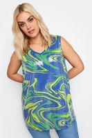 yous top sin mangas azul de ondas con lentejuelas mujer curvy y tallas grandes yours